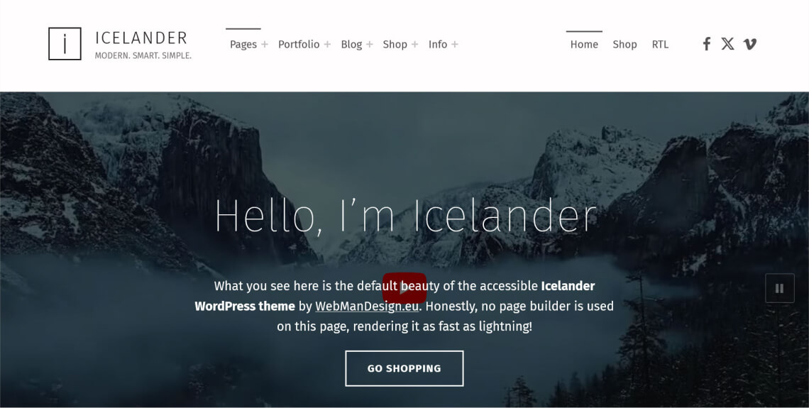 Screenshot of the Icelander theme.