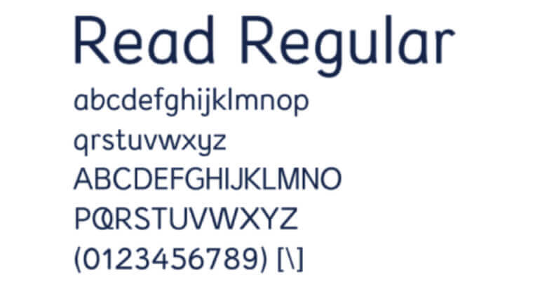 Screenshot of Read Regular font