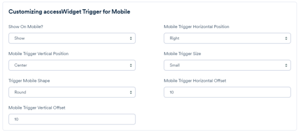 Screenshot of custom trigger for mobile